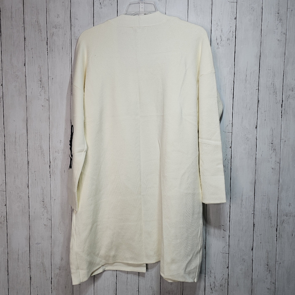 NWT Cato Collection Limited Edition Cream Long Cardigan Black Flowers Size 2X. - Picture 10 of 10
